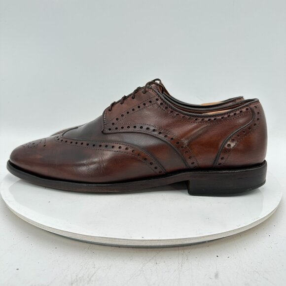 Allen Edmonds Hinsdale Men Size 8.5D Brown Leather Wingtip Derby Dress Shoes - Picture 2 of 12